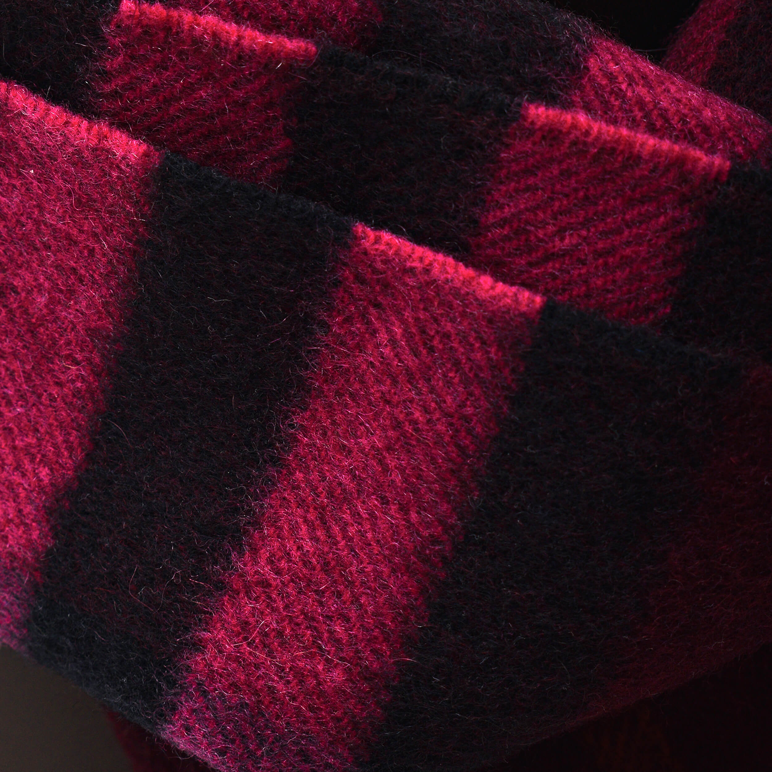 Burberry - Fringed Burgundy Checked Cashmere Scarf